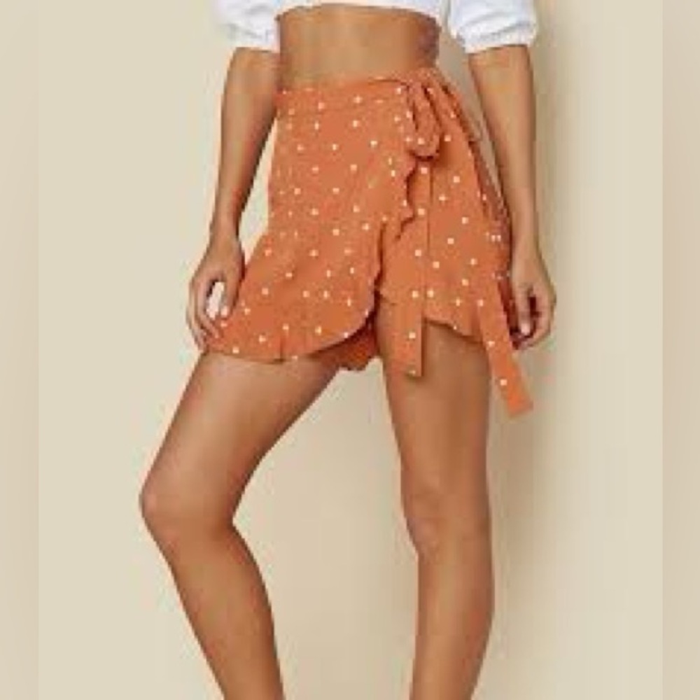 For Love & Lemons Natalia Polka Dot Skort in Copper size Small